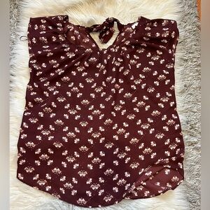 Burgundy butterfly print  top